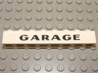LEGO part Steen 1 x 8 con Patrón 'GARAGE' Negro Sans-Serif Grueso, 'G' Elaborada 3008pb064