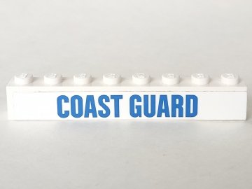 LEGO part Brique 1 x 8 avec Motif 'COAST GUARD' Bleu (Autocollant) - Ensemble 60166 (3008pb148)