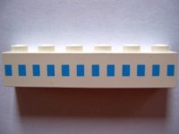 LEGO part Brique 1 x 6 avec Motif Carrés Ferry Bleu Clair en 1 Ligne Au Milieu 3009pb001