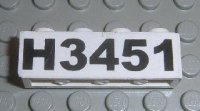 LEGO part Mattone 1 x 4 con Motivo Nero 'H3451' (Adesivo) - Set 3451 3010pb092