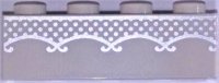 LEGO part Brick 1 x 4 with Silver Lace Pattern (BrickHeadz Bride Torso) 3010pb282