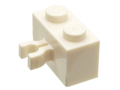 LEGO part Brick, Modified 1 x 2 with Split U Clip Thick (Vertical Grip) (30237a)