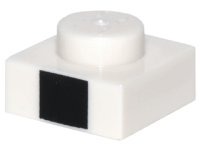 LEGO part Plate 1 x 1 with Black Square Pattern 3024pb010