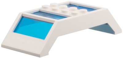 LEGO part Window 4 x 10 x 2 Roof Slope Double with Fixed Trans-Dark Blue Glass (30343c01)