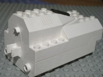 LEGO onderdeel Electric, Light & Sound Rocket Engine, Battery Box with White Cover (no pattern) (30351c01)
