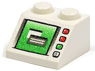 LEGO part Schräge 45 2 x 2 mit Windows in Computer Screen Muster (3039pb042)