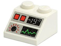 LEGO part Schräge 45 2 x 2 mit Monitor und '-19' Muster 3039px37