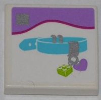 LEGO part Tile 2 x 2 con Patrón Collar de Perro con Corazón y Brick 2 x 2 (Calcomanía) - Set 41007 3068pb0749