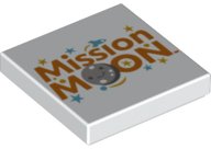 LEGO part Piastrella 2 x 2 con 'Mission MOON' Disegno (3068pb1184)
