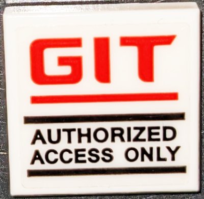 LEGO part Carreau 2 x 2 avec 'GIT' rouge et 'AUTHORIZED ACCESS ONLY' noir (Autocollant) - Set 70631 (3068pb1328)