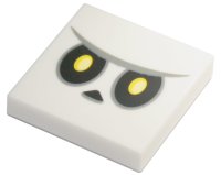 LEGO part Carreau 2 x 2 avec Yeux Noirs avec Pupilles Jaunes, Nez Triangulaire, motif Sourcil Gris Bleuté Foncé Unibrille (Visage Goomba Osselet Super Mario) 3068pb1504