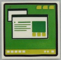 LEGO part Carreau 2 x 2 avec Computer Monitor Pattern 3 3068pb1655