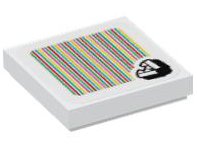 LEGO part Tile 2 x 2 with Super Mario Scanner Code Piranha Plant Pattern (Sticker) - Set 71409 3068pb2075