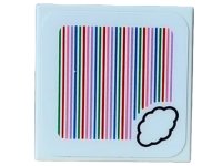 LEGO part Tile 2 x 2 with Super Mario Scanner Code Cloud Pattern (Sticker) - Set 71441 3068pb2455