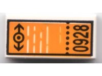 LEGO part Fliese 1 x 2 mit Zug-Logo und '0928'-Muster 3069pb0029
