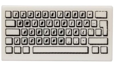 LEGO part Piastrella 1 x 2 with Computer Keyboard Standard Pattern (3069pb0030)