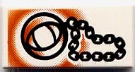 LEGO part Tile 1 x 2 with Locket and Chain Pattern (3069pb0039)