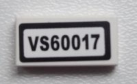 LEGO part Tile 1 x 2 with 'VS60017' Pattern (Sticker) - Set 60017 3069pb0270