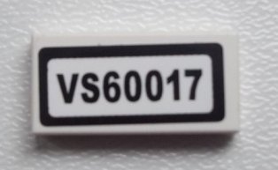 LEGO part Tile 1 x 2 with 'VS60017' Pattern (Sticker) - Set 60017 (3069pb0270)