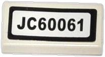 LEGO part Tile 1 x 2 with 'JC60061' Pattern (Sticker) - Set 60061 (3069pb0305)