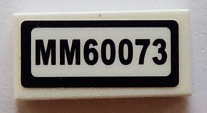 LEGO part Tile 1 x 2 with 'MM60073' Pattern (Sticker) - Set 60073 (3069pb0361)