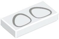 LEGO part Tile 1 x 2 with Dark Bluish Gray Ovoid Eyes Pattern (Super Mario Polterpup) 3069pb1033