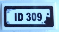 LEGO part Carreau 1 x 2 avec Motif 'ID 309' (Autocollant) - Set 70421 3069pb1143