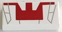 LEGO part Piastrella 1 x 2 con Pattern Cacciastellare Jedi Miniaturizzato Grigio Chiaro e Rosso 3069px47
