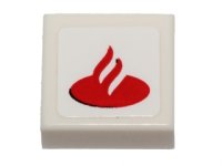 LEGO part Tile 1 x 1 with Santander Logo Pattern (Sticker) - Set 40190 3070pb088