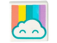 LEGO part Carreau 1 x 1 avec motif Nuage et Arc-en-ciel Pastel 3070pb134