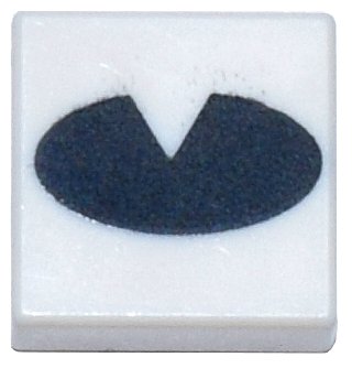 LEGO onderdeel Tile 1 x 1 with Black Oval with Slice Removed Pattern (3070pb261)