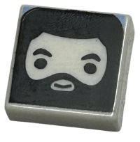LEGO part Tile 1 x 1 with Male Head with Smile, Black Beard, Eyebrows, and Hair Pattern (HP Rubeus Hagrid) 3070pb306
