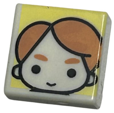 LEGO part Fliese 1 x 1 mit männlichem Kopf mit Lächeln, mittleres Nougat Augenbrauen und Haare auf hellgelben Hintergrund Muster (HP Cedric Diggory) (3070pb314)