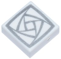 LEGO onderdeel Tegel 1 x 1 met Zilver Roterende Vierkanten Patroon 3070pb347