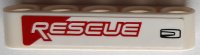 LEGO part Technic, Liftarm Thick 1 x 5 with Red and White 'RESCUE' and Black Door Handle Pattern Model Left Side (Sticker) - Set 42092 32316pb073L