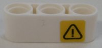 LEGO onderdeel Technic, Liftarm Thick 1 x 3 with Exclamation Mark in Danger Triangle Pattern Model Right Side (Sticker) - Set 42100 32523pb27R