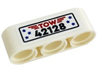 LEGO part Technic, Liftarm Thick 1 x 3 with Black '42128', Blue Stars and Red 'TOW' Pattern (Sticker) - Set 42128 32523pb33