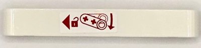 LEGO part Technic, Liftarm Épais 1 x 7 with Red Padlock, Arrow and Triangle Pointing Left Pattern (Sticker) - Set 42098 (32524pb076)