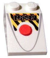 LEGO part Schräge 33 3 x 2 avec Motif Cercle Rouge, Rayures de Danger et 'LASER' (3298pb041)