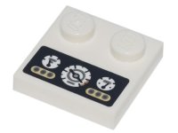 LEGO part Piastrella Modificata 2 x 2 con Studs su Bordo con Cruscotto Veicolo con 3 Manometri Bianchi Rotondi e Spie di Avvertenza (Adesivo) - Set 70840 33909pb008