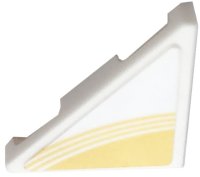 LEGO part Tile, Modified 2 x 2 Triangular with Yellow Curved Stripes Pattern Model Left Side (Sticker) - Set 76897 35787pb007L