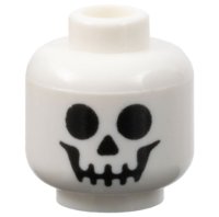 LEGO part Minifigure, Head with Black Standard Skull Pattern 3626pb0001