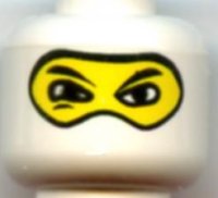 LEGO part Minifigure, Head Balaclava with Eyes Hole and Nose Hump, Large Eye Whites and Squint Pattern 3626pb0184