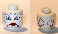 LEGO part Minifigure, Head Alien with Blue Eyes and Red Lips Pattern (SW Asajj Ventress) 3626pb0315