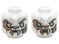 LEGO part Minifigure, Head Dual Sided Alien Chima Tiger with Copper Fang and Eye Patch, Bright Light Blue Eyes, Neutral / Angry Pattern (Sir Fangar) 3626pb1139