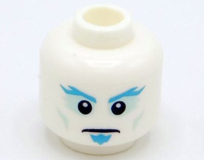 LEGO part Minifigure, Head Blue Eyebrows and Goatee Pattern - Hollow Stud (BAM) (3626pb2562)