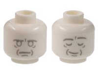 LEGO part Minifigure, Head Dual Sided Alien, Light Bluish Gray Face Outlines and Contours, Neutral / Asleep Pattern - Hollow Stud (Beethoven Bust) 3626pb3020