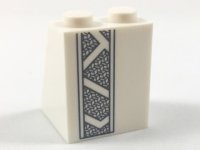 LEGO part Slope 65 2 x 2 x 2 with Bottom Tube with Minifigure Dress / Skirt / Robe, Dark Bluish Gray Mesh Stripe Pattern 3678bpb107