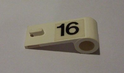 LEGO part Door 1 x 3 x 1 Right with Number 16 Pattern (Sticker) - Set 6634 (3821pb010)
