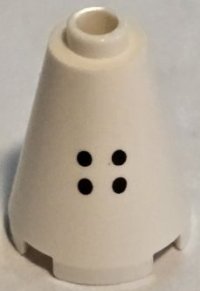 LEGO part Cone 2 x 2 x 2 - Open Stud with 4 Black Dots Pattern 3942cpb07